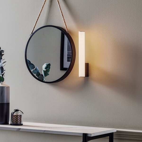 Helestra Loom lampă LED oglindă negru 30 cm, Alb, Baie, Plastic, Modern