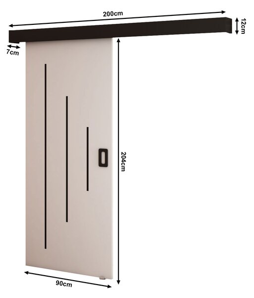 Uși culisante 90 cm Bethany Y (alb mat + negru mat). 1043500