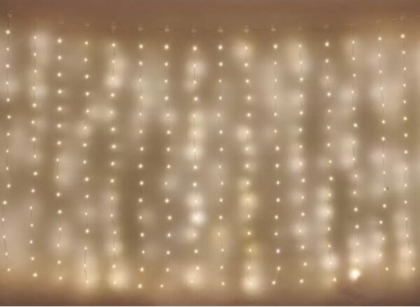 Ghirlandă LED de exterior, 240 LED, 8 funcții, 6,7 m, IP44, alb cald