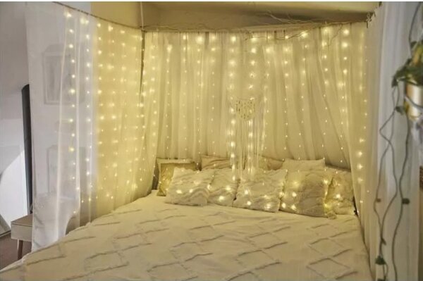 Ghirlandă LED de exterior, 240 LED, 8 funcții, 6,7 m, IP44, alb cald