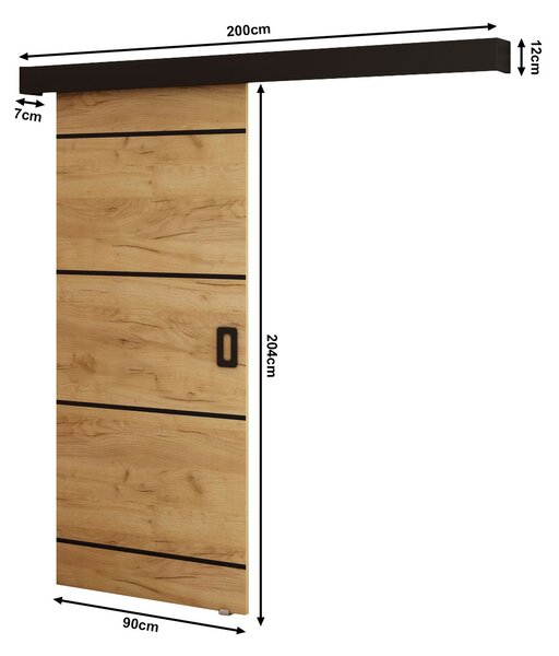 Uși culisante 90 cm Bethany IV (craft auriu + negru mat). 1043492