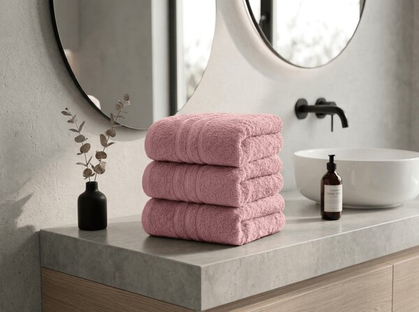 Prosop CLASSIC COLOR 50 x 100 cm roz vechi, 100% bumbac