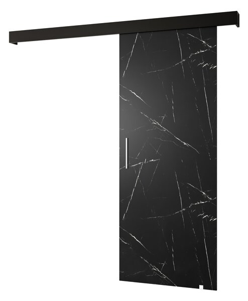 Uși culisante 90 cm Sharlene I (marmură negru + negru mat + argintiu). 1043607