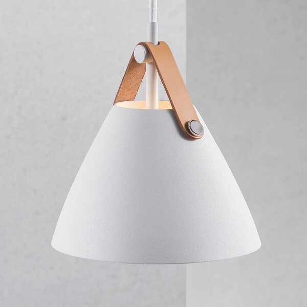 DFTP by Nordlux Lampă suspendată Strap, Ø 16,5 cm, albă, reglabil, Alb, Camera de zi / sufragerie, Metal, Modern