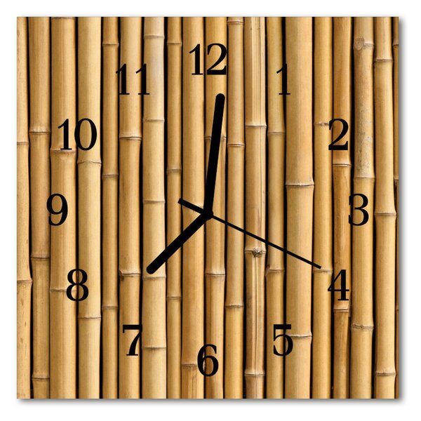 Ceas de perete din sticla pătrat Bamboo Bamboo Brown