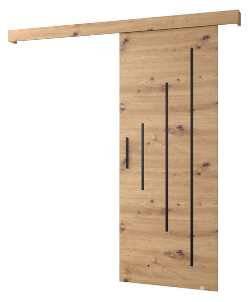 Uși culisante 90 cm Sharlene X (stejar artisan + stejar artisan + negru). 1044008