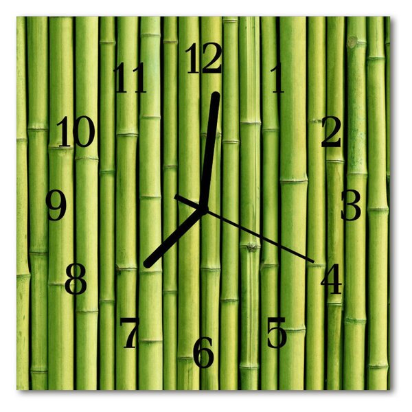 Ceas de perete din sticla pătrat Bamboo Bamboo Green