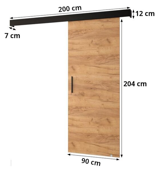 Uși culisante 90 cm Sharlene Y (stejar artisan + stejar artisan + argintiu). 1044009
