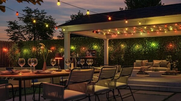 Philips Hue FESTAVIA - Ghirlandă LED RGBW pentru exterior, 10 x LED, 7 m, IP65, cu intensitate reglabilă