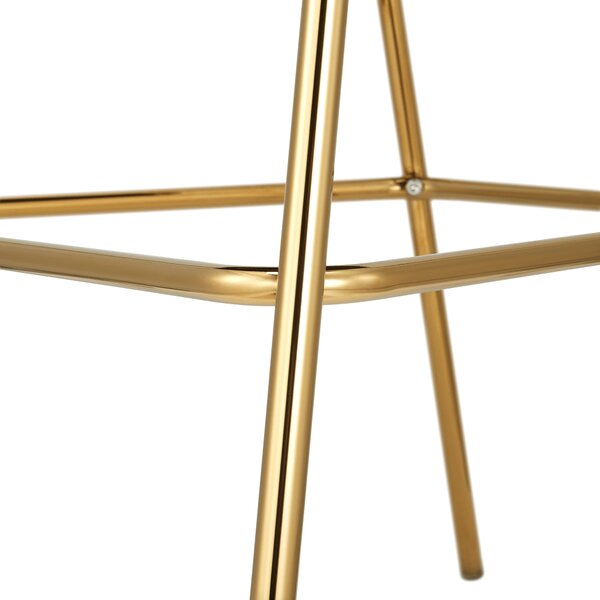 KONDELA Scaun de bar de design, ţesătură bej Velvet/gold crom auriu, DASMIN TIP 2
