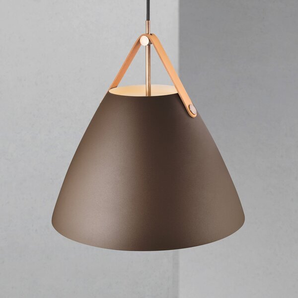 DFTP by Nordlux Lampă suspendată Strap cu abajur metalic bej, 36 cm, reglabil, Maro / Rugină, Camera de zi / sufragerie, Metal, Scandinavă