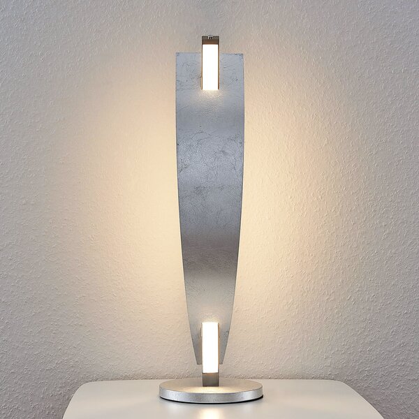 Lucande LED lampă de masă Marija, argintiu, dimabil, 62 cm, reglabil, Metalic, Camera de zi / sufragerie, Metal, Modern
