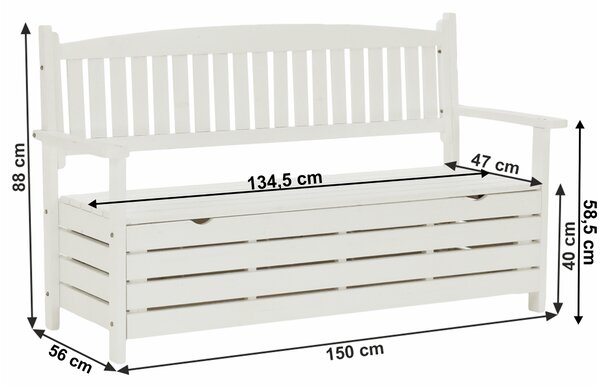 KONDELA Bancă de grădină, alb, 150cm, AMULA