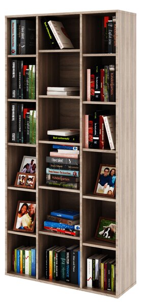 KONDELA Dulap biblioraft înalt, PAL melaminat, stejar sonoma, DUNAJ Tip13