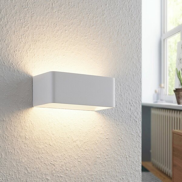 Arcchio Aplică de perete cu LED Karam, 20 cm, alb, metal, sus/jos, Alb, Camera de zi / sufragerie, Aluminiu, Modern