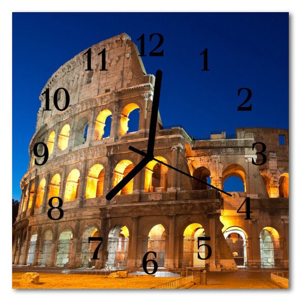 Ceas de perete din sticla pătrat Colosseum Colosseum Galben