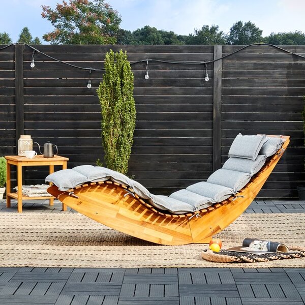 Deuba Șezlong ergonomic - acacia
