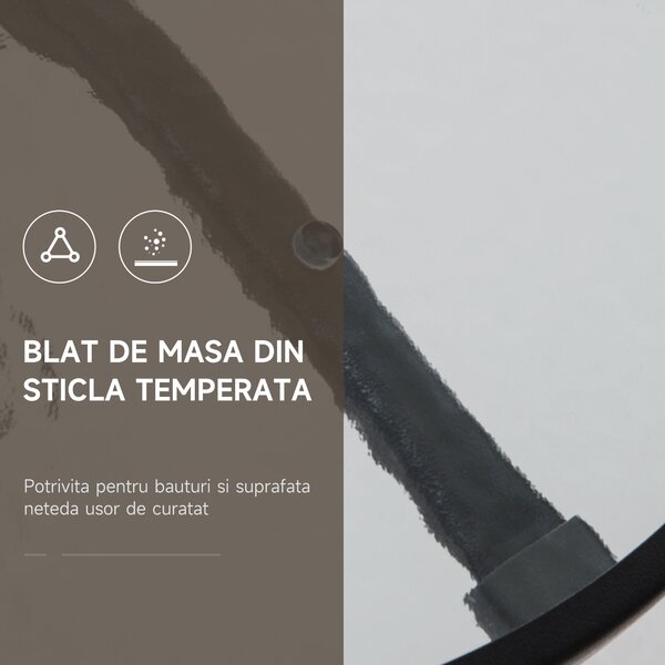 Outsunny Set de mobilier pentru gradina cu masa din sticla securizata, mobilier exterior, maro | Aosom Romania