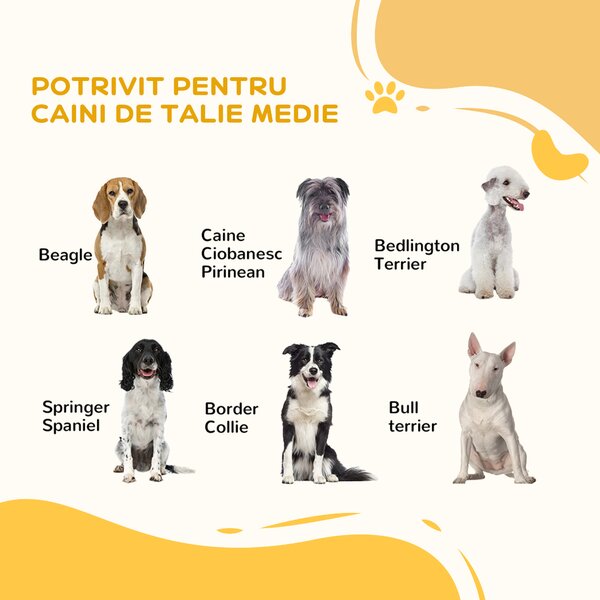 PawHut Poartă pentru Câini cu 3 Panouri și Sistem Dublu de Închidere, Barieră pentru Câini pentru Scări, Uși, Holuri, 206x90 cm, Alb | Aosom Romania