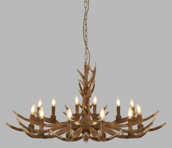 Candelabru Stag formă coarne de cerb, 12 becuri