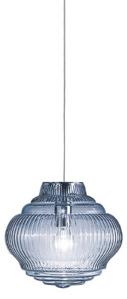 AILATI Bonnie lampă suspendată 130 cm albastru deschis, reglabil, Albastru, Camera de zi / sufragerie, Sticlă, Modern