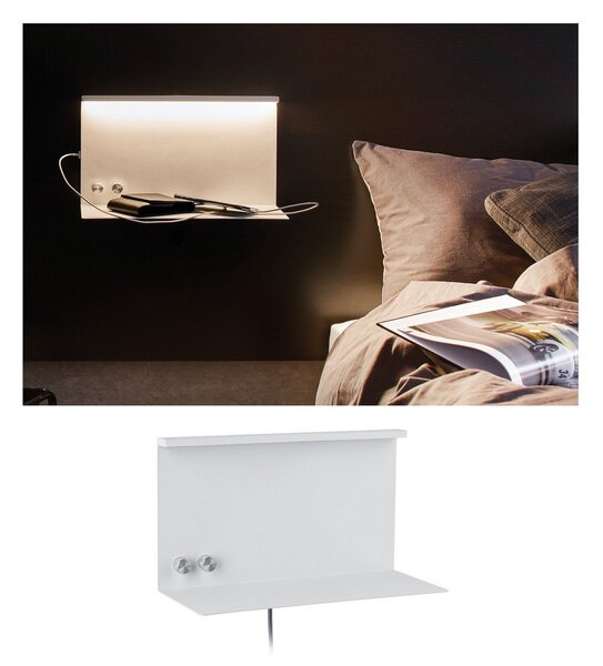 Paulmann Jarina aplică de perete LED 2 becuri, reglabil, Alb, dormitor, Metal, Modern