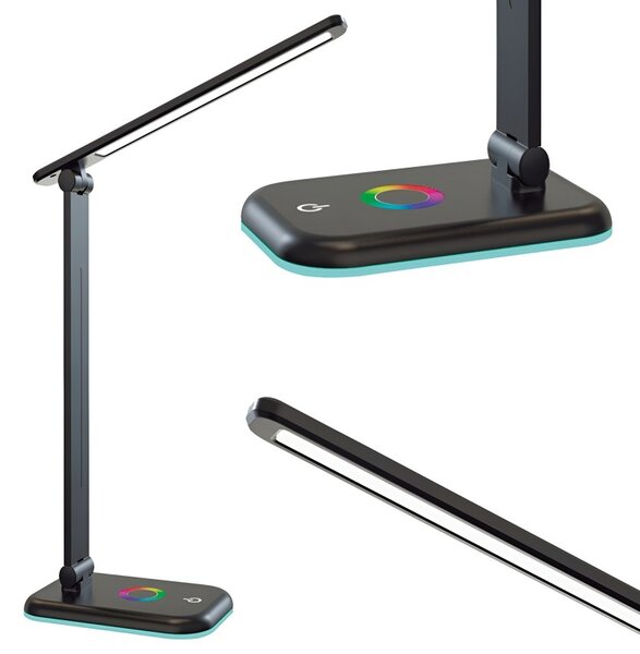 Lampa de birou reglabila, LED RGB 12W, 960 lm, lumina reglabila 3 CCT, IP20, negru