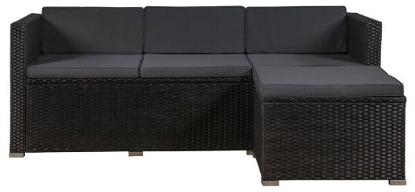 Juskys Set ratan de gradina Punta Cana L - perne negre/antracit