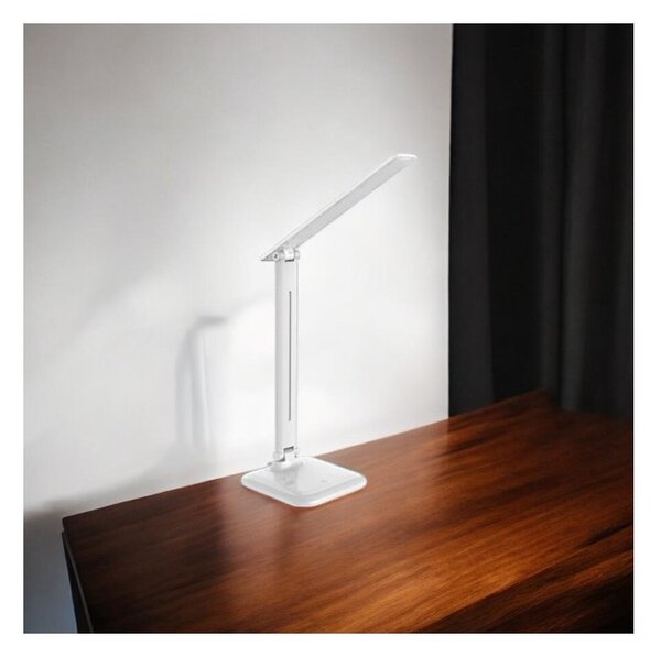 Lampa de birou Marina, LED SMD, 4500K, 450 lm, 3 trepte intensitate, buton tactil, cablu 150 cm, alb