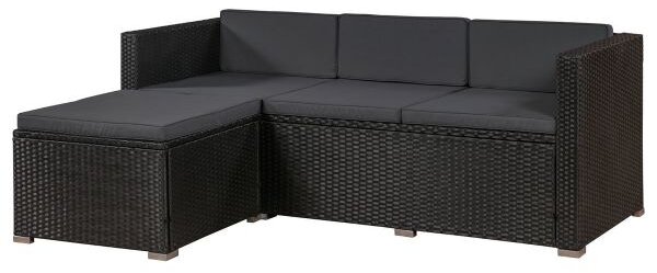 Juskys Set ratan de gradina Punta Cana L - perne negre/antracit
