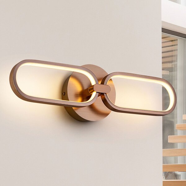 Schuller Valencia Aplică perete LED Colette, 2 becuri, auriu-rosé, Auriu / Alamă, Camera de zi / sufragerie, Metal, Modern