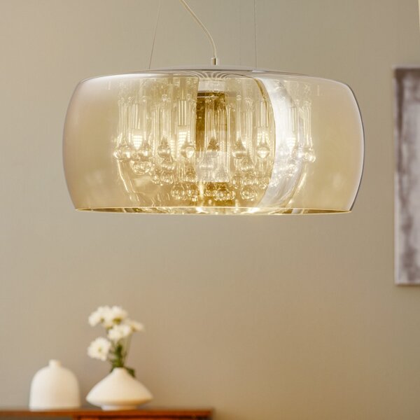 Schuller Valencia Argos Lampă suspendată cu LED picături de cristal Ø 50 cm, Metalic, Camera de zi / sufragerie, Sticlă, Modern