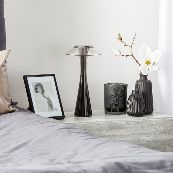 Kartell Space - lampă LED de masă designer, titan, Gri, Camera de zi / sufragerie, Plastic, Design