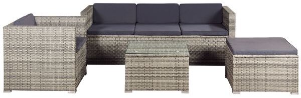 Juskys Set ratan de gradina Punta Cana L - perne gri/antracit