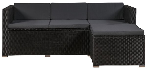 Juskys Set ratan de gradina Punta Cana M - perne negre/antracit