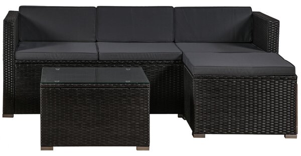 Juskys Set ratan de gradina Punta Cana M - perne negre/antracit
