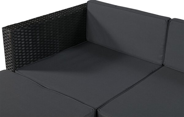 Juskys Set ratan de gradina Punta Cana M - perne negre/antracit