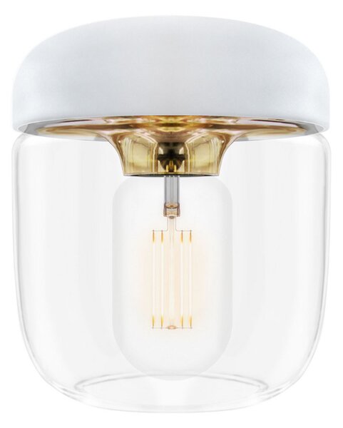 UMAGE Acorn lampă pendul 3 becuri alb/alamă, reglabil, Alb, Camera de zi / sufragerie, Sticlă, Design