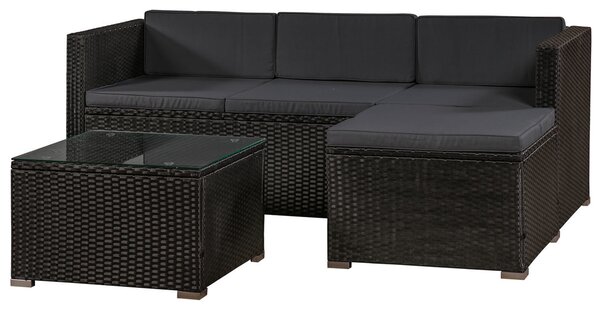 Juskys Set ratan de gradina Punta Cana M - perne negre/antracit