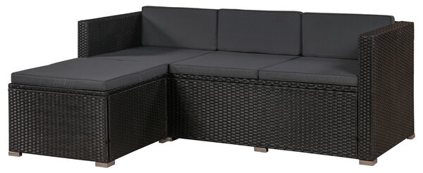 Juskys Set ratan de gradina Punta Cana M - perne negre/antracit