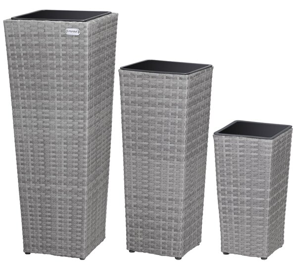 Deuba Set 3 ghivece de flori - gri