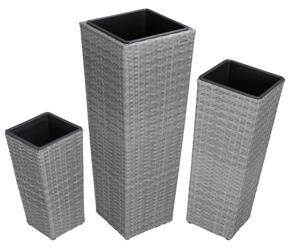 Deuba Set 3 ghivece de flori - gri