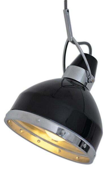 Näve Lampă suspendată Britta, aspect industrial, negru, reglabil, Negru, Bucătărie, Metal, Design industrial