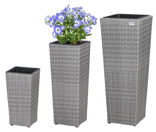 Deuba Set 3 ghivece de flori - gri