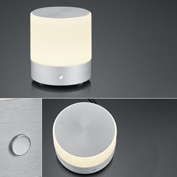 BANKAMP Button 18 lampă de masă LED, 5cm alu., reglabil, Metalic, Camera de zi / sufragerie, Metal, Modern