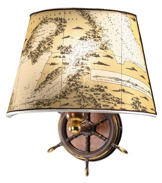 Cremasco Nautica aplică 1 sursă 30 cm cu cârmă, reglabil, Bej, Camera de zi / sufragerie, Țesătură / Textil, Maritimă