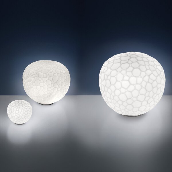 Lampă de masă Artemide, Meteorite, reglabil, Alb, Camera de zi, Sticlă, Design