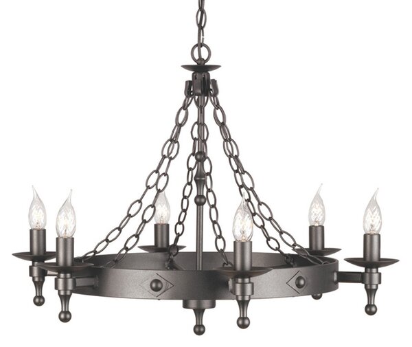 Elstead Candelabru medieval WARWICK, grafit, reglabil, Negru, Hol, Metal, Antichitate