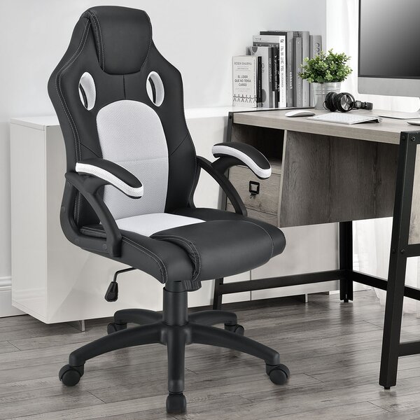Juskys Scaun de birou Montreal - negru/alb