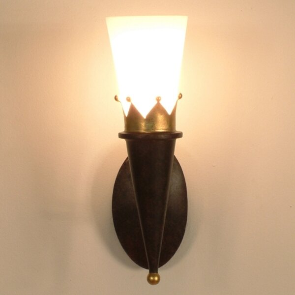 Holländer Aplică perete rustică CORONA ornamente aurii, reglabil, Maro / Rugină, Camera de zi / sufragerie, Metal, Casă de țară / Rustic, Priză de perete top